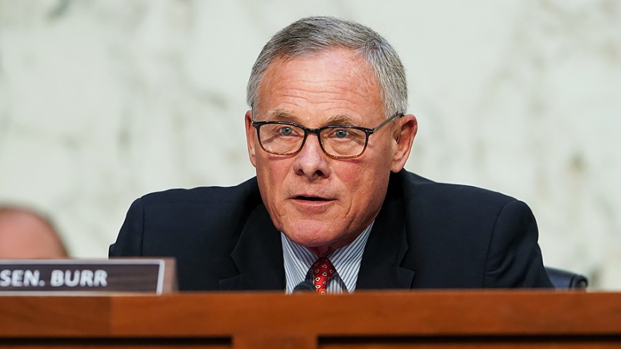 Sen. Richard Burr (R-N.C.) gives an opening statement during a Senate Health, Education, Labor, and Pensions Committee hearing to discuss reopening schools during Covid-19 on Thursday, September 30, 2021.