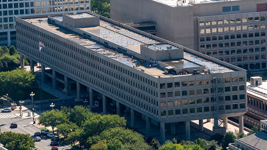 The Department of Energy l is seen from the Washington Monument in Washington, D.C., on Friday, September 24, 2021.