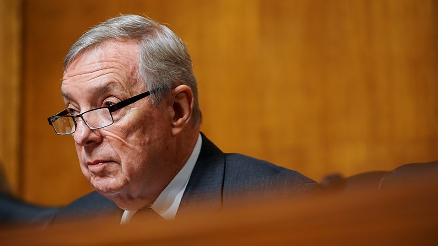 Senate Judiciary Committee Chairman Richard Durbin (D-Ill.) is seen during a hearing to renew the Violence Against Women Act on Tuesday, October 5, 2021.