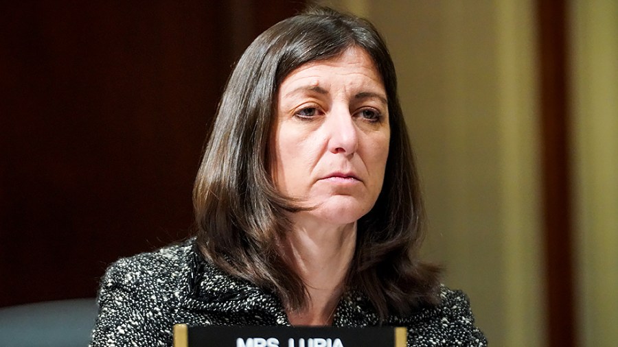 Rep. Elaine Luria (D-Va.) is seen during a Jan. 6 House Select Committee hearing to consider holding former Trump White House chief strategist Stephen Bannon in contempt of Congress on Tuesday, October 19, 2021.