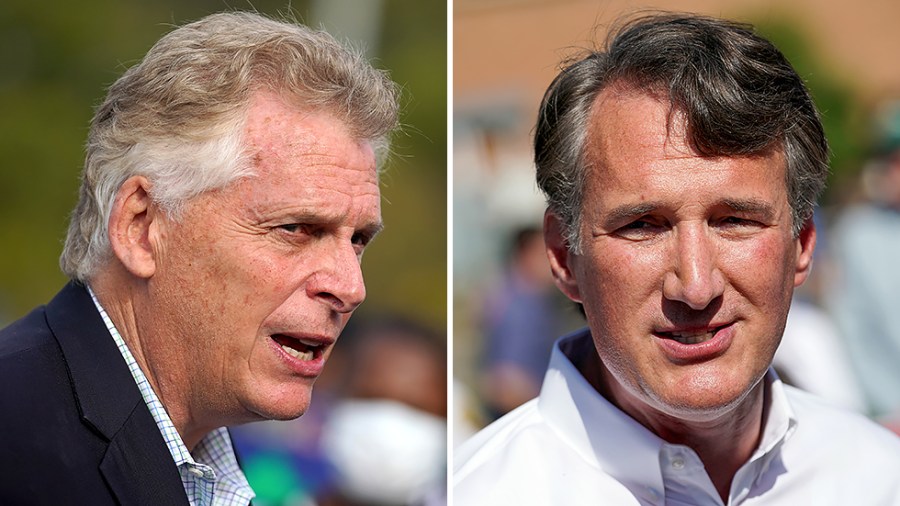 Virginia Democratic gubernatorial candidate Terry McAuliffe and Republican candidate Glenn Youngkin