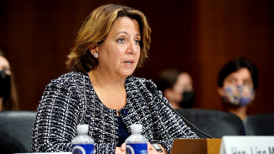 Deputy Attorney General Lisa Monaco gives an opening statement during a Senate Judiciary Committee hearing to renew the Violence Against Women Act on Tuesday, October 5, 2021