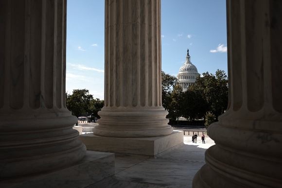 The U.S. Capitol Building is seen from the Supreme Court Building