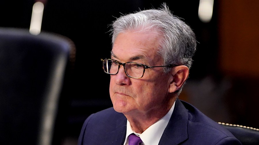 Federal Reserve Chairman Jerome Powell is seen during a Senate Banking, Housing, and Urban Affairs Committee hearing to discuss oversight of the CARES Act within the Federal Reserve and Department of Treasury on Tuesday, September 28, 2021.