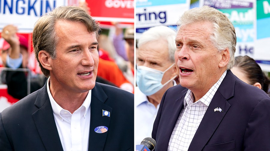 Virginia Republican gubernatorial candidate Glenn Youngkin and Democratic Terry McAuliffe