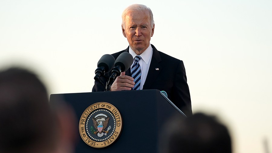 President Biden discusses the bipartisan infrastructure deal during an event at the Port of Baltimore’s Dundalk-Marine Terminal in Baltimore Md., on Wednesday, November 10, 2021.