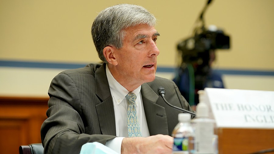 National Cyber Director Chris Inglis gives an opening statement during a House Oversight and Government Reform Committee hearing on Tuesday, November 16, 2021 to discuss combating ransomware attacks.