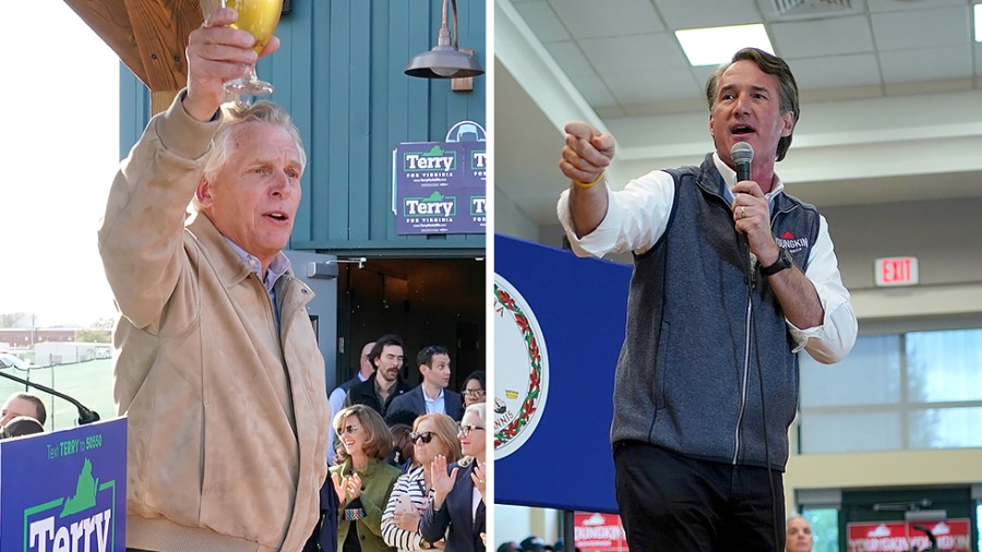 Virginia gubernatorial candidates Terry McAuliffe (D) and Glenn Youngkin (R)