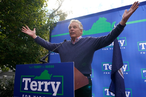 Democratic gubernatorial candidate former Virginia Gov. Terry McAuliffe