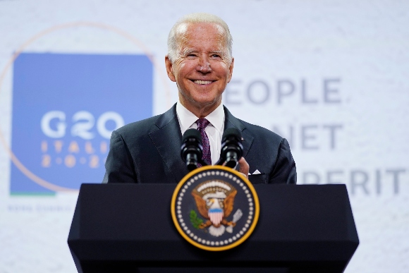 President Joe Biden speaks during a news conference at the conclusion of the G20 leaders summit