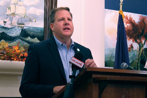 Republican Gov. Chris Sununu announces that he is seeking a fourth term as governor of New Hampshire