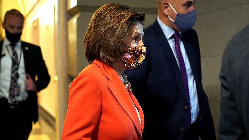 Speaker N Pelosi (D-Calif.) arrives for a closed-door Democratic caucus meeting on Tuesday, November 2, 2021.