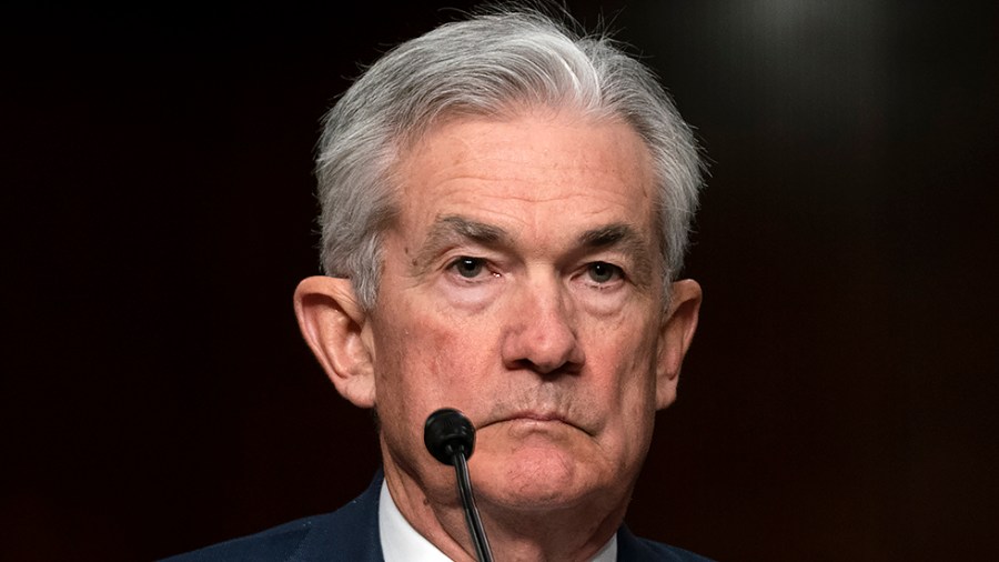 Federal Reserve Chairman Jerome Powell is seen during a Senate Banking, Housing, and Urban Affairs Committee hearing to discuss oversight of the Department of Treasury and Federal Reserve over the CARES Act on Tuesday, November 30, 2021.