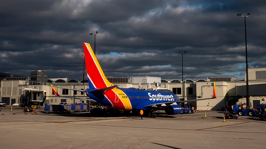 A Southwest Airlines Boeing 737-700 is seen at Miami International Airport on in Miami Fla., on Saturday, November 6, 2021.