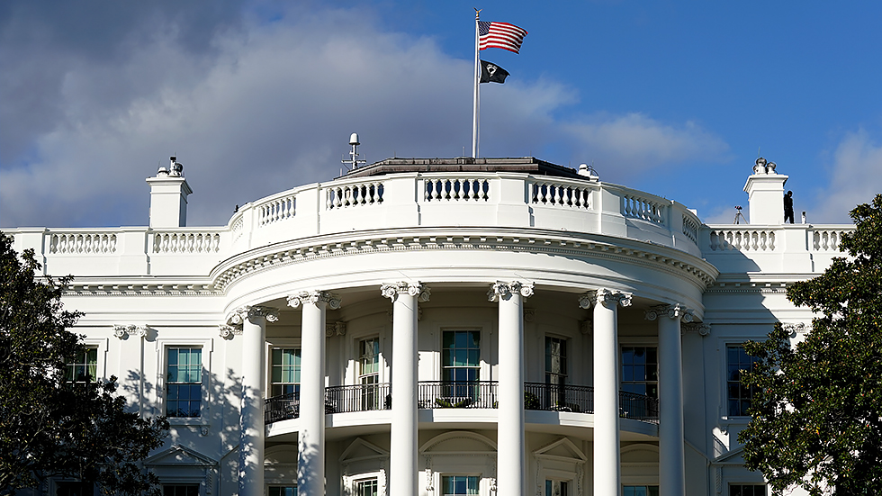 The White House is seen from South Lawn prior to an event on Monday, November 15, 2021.