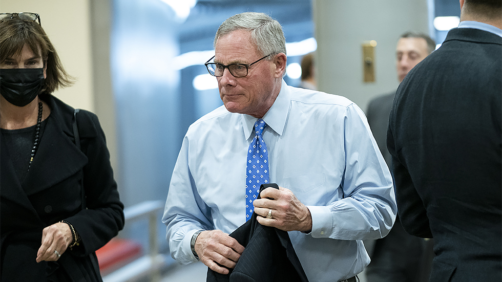 Sen. R Burr (R-N.C.) arrives to the U.S. Capitol on Tuesday, December 7, 2021 for votes regarding nominations including Federal Communications Commission Chairman Jessica Rosenworcel.