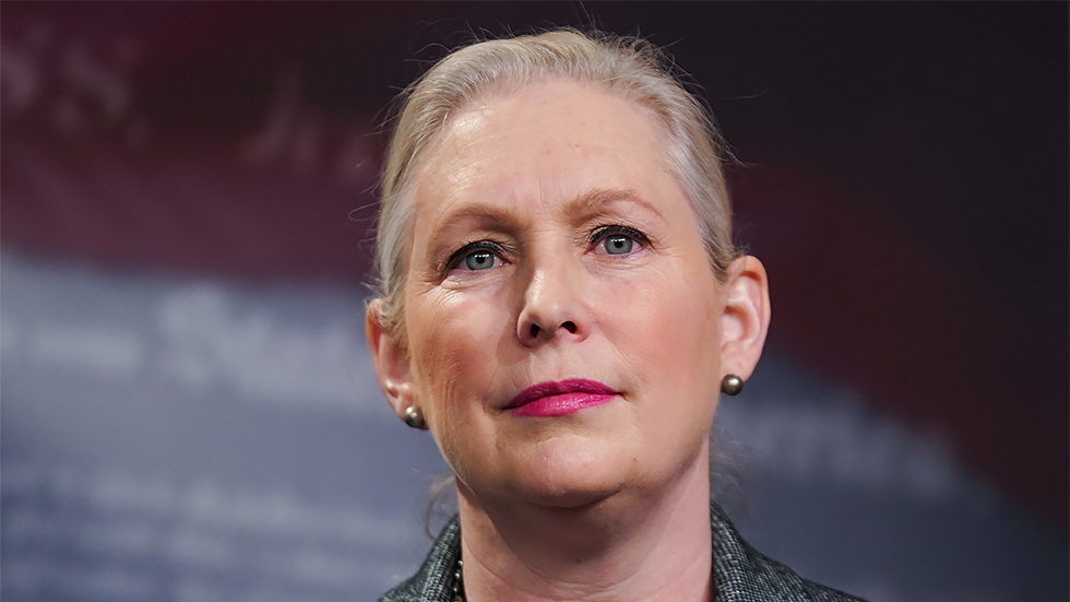 Sen. Kirsten Gillibrand (D-N.Y.) is seen during a press conference on Wednesday, December 8, 2021 to discuss the Military Justice Improvement and Increasing Prevention Act as the Senate takes up the National Defense Authorization Act.