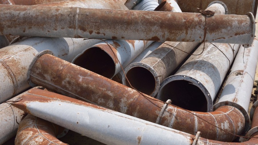 A photo of lead pipes