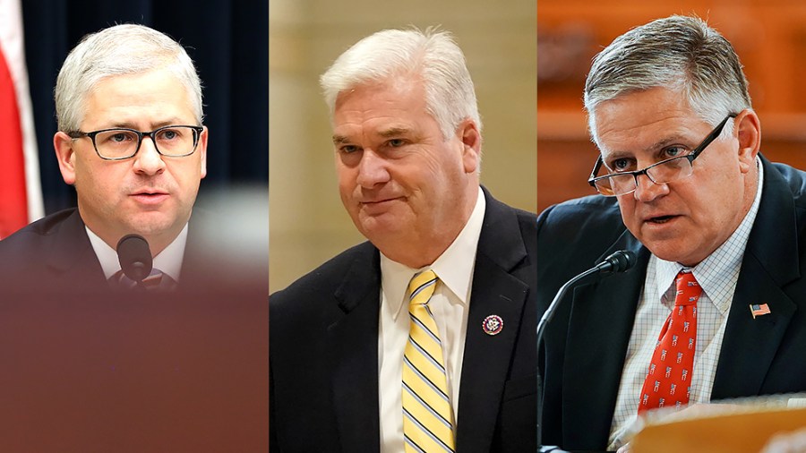 Reps. Patrick McHenry (R-N.C.), Tom Emmer (R-Minn.), and Drew Ferguson (R-Ga.)