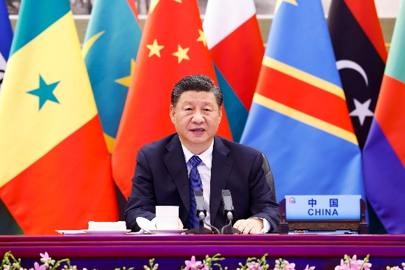 Chinese President Xi Jinping delivers a speech