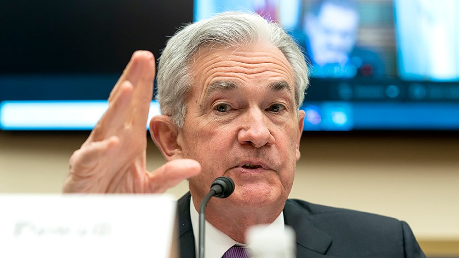 Federal Reserve Chairman Jerome Powell answers questions during a House Financial Services Committee oversight hearing of the Treasury Department's and Federal Reserve's Pandemic Response on Wednesday, December 1, 2021.