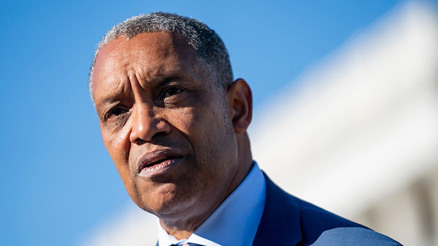 Washington, D.C., Attorney General Karl Racine addresses reporters during a press conference on Tuesday, December 14, 2021 to announce a new lawsuit against far-right groups involved with the Jan. 6 attack on the Capitol.