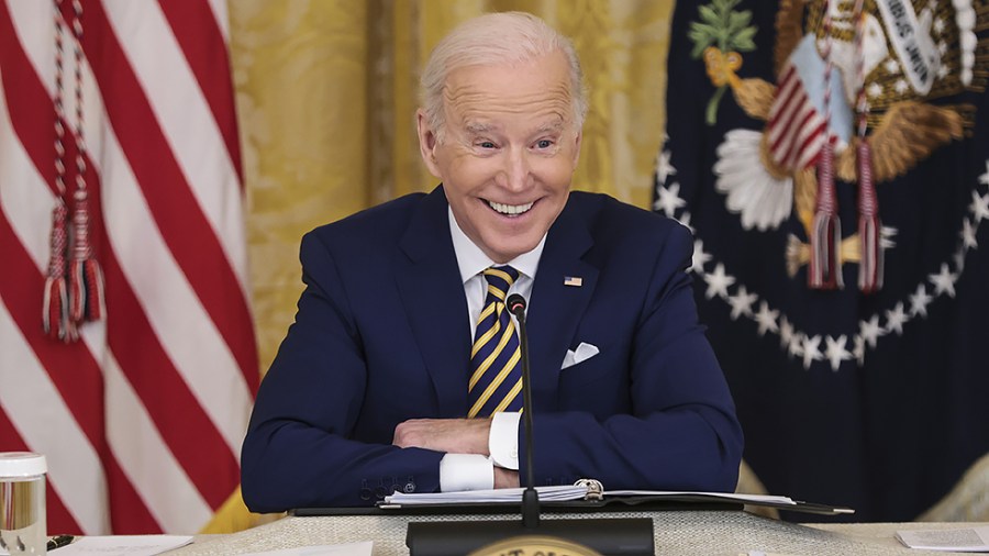 President Biden speaks during a National Governors Association meeting in the East Room of the White House on Monday, January 31, 2022.