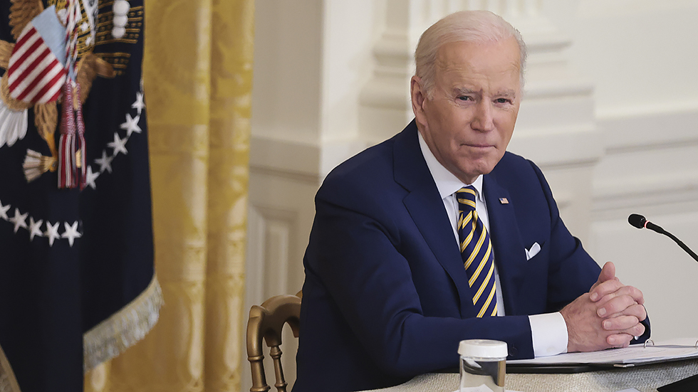 P. Biden speaks during a National Governors Association meeting in the East Room of the White House  on Monday, January 31, 2022. 