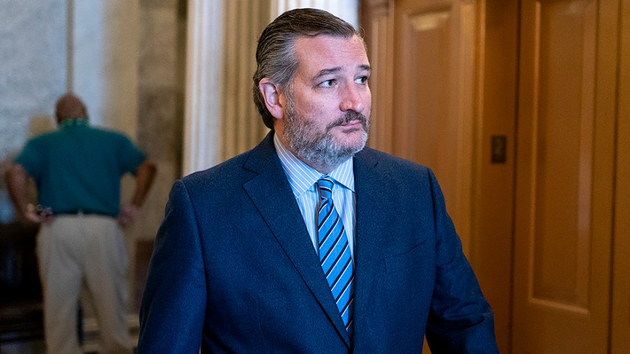 Sen. Ted Cruz (R-Texas) leaves the Senate Chamber following a nomination vote on Wednesday, January 5, 2022.