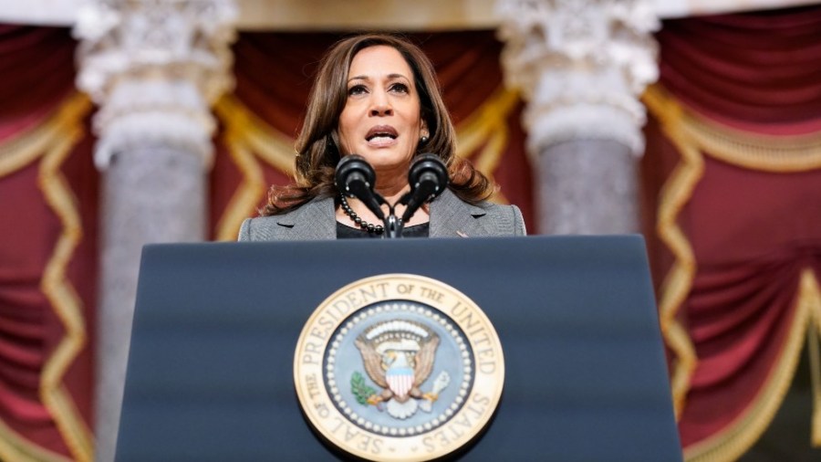 Vice President Harris speaks on Jan. 6