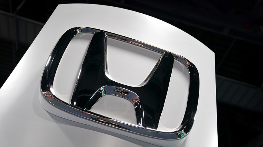 A Honda logo is seen at the Washington, D.C., Auto Show at the Walter E. Washington Convention Center on Monday, January 24, 2022.