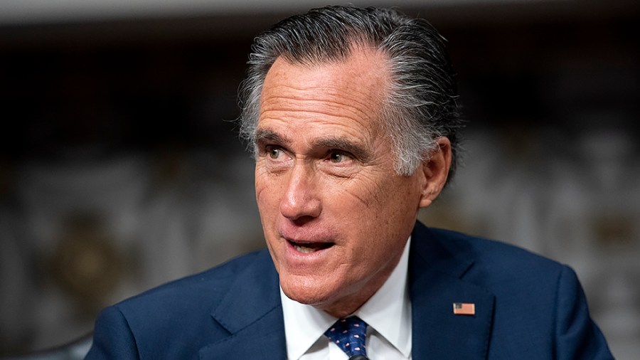 Sen. Mitt Romney (R-Utah) speaks during a Senate Health, Education, Labor, and Pensions Committee hearing on Jan. 11, 2022.