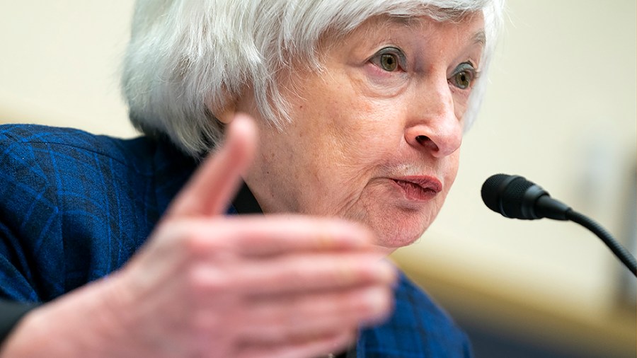 Treasury Secretary Janet Yellen answers questions during a House Financial Services Committee oversight hearing of the Treasury Department's and Federal Reserve's Pandemic Response on Wednesday, December 1, 2021.