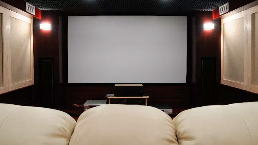 Large screen in a home theater