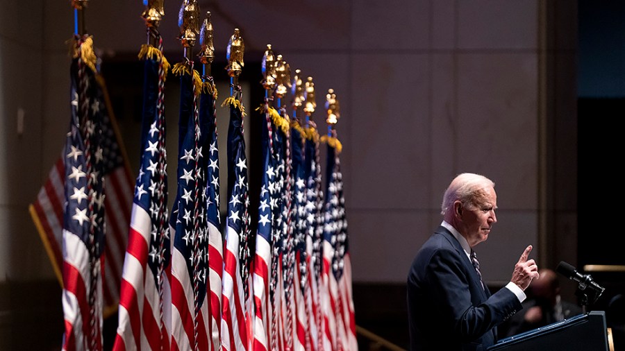 President Joe Biden addresses the National Prayer Breakfast at the U.S. Capitol in Washington, D.C., on Thursday, February 3, 2022.