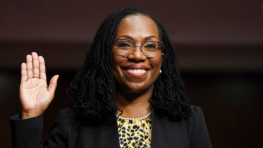 Ketanji Brown Jackson, nominated to be a U.S. Circuit Judge for the District of Columbia Circuit, is sworn in to testify before a Senate Judiciary Committee hearing on pending judicial nominations on April 28, 2021