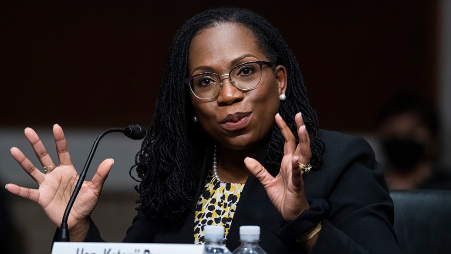 Ketanji Brown Jackson, nominee to be U.S. Circuit Judge for the District of Columbia Circuit, testifies during her Senate Judiciary Committee confirmation hearing on Wednesday, April 28, 2021.