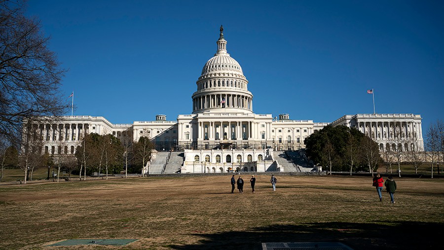 The U.S. Capitol is seen from the West Front on Wednesday, February 9, 2022.