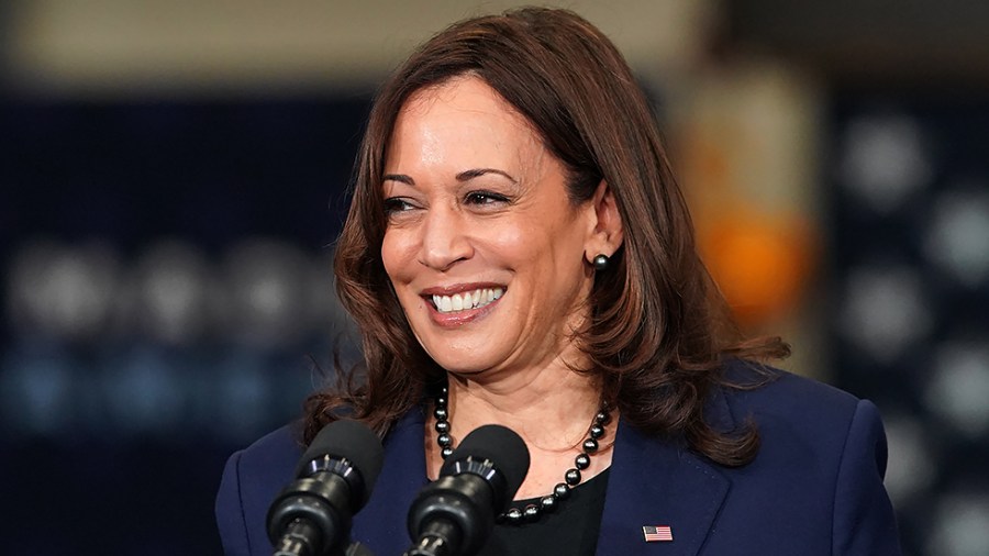 Vice President Harris speaks during an event with President Biden and Vice President Kamala Harris to sign an executive order regarding project labor agreements at Irownworks Local 5 in Upper Marlboro, Md., on Friday, February 4, 2022.