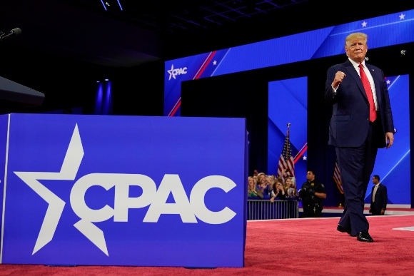 Former President Donald Trump arrives at the Conservative Political Action Conference (CPAC)