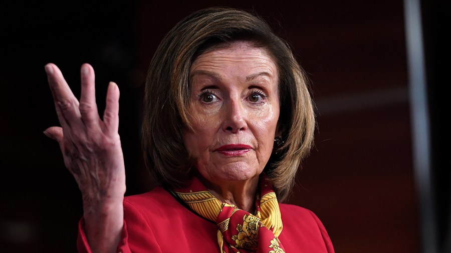 Speaker Nancy Pelosi (D-Calif.) addresses reporters during her weekly press conference on Wednesday, February 9, 2022.