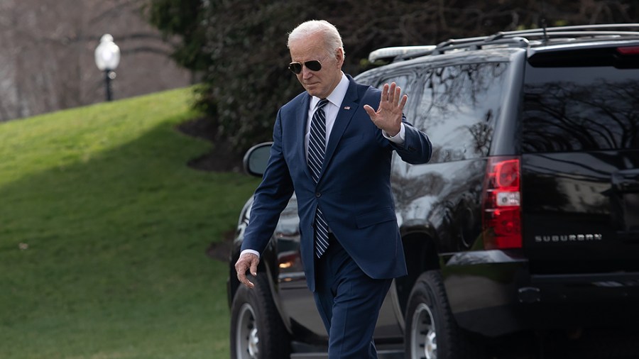 President Joe Biden departs the White House in Washington, D.C., for Rehoboth, Delaware on Friday, March 18, 2022.