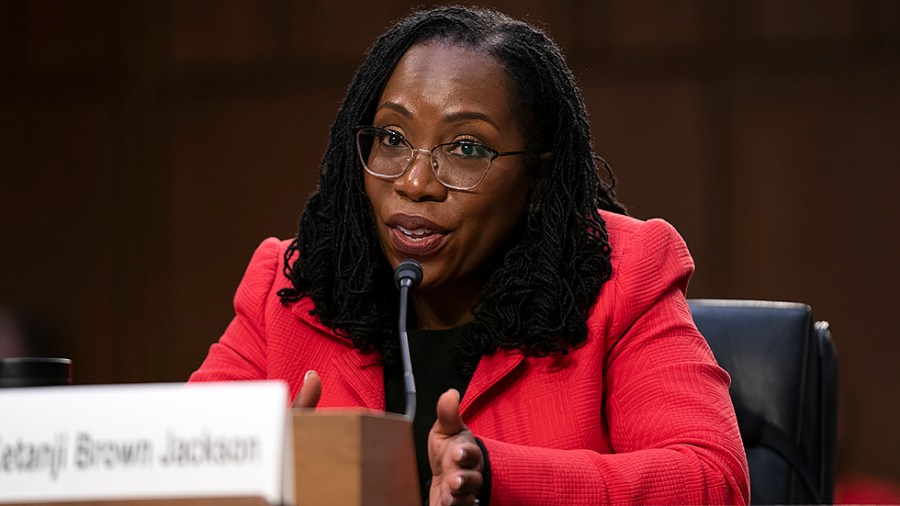 Supreme Court nominee Ketanji Brown Jackson answers questions during the second day her Senate Judiciary Committee confirmation hearing on Tuesday, March 22, 2022.