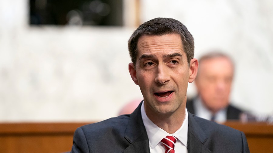 Sen. Tom Cotton (R-Ark.) gives an opening statement during a Senate Judiciary Committee confirmation hearing of Supreme Court nominee Ketanji Brown Jackson on Monday, March 21, 2022.