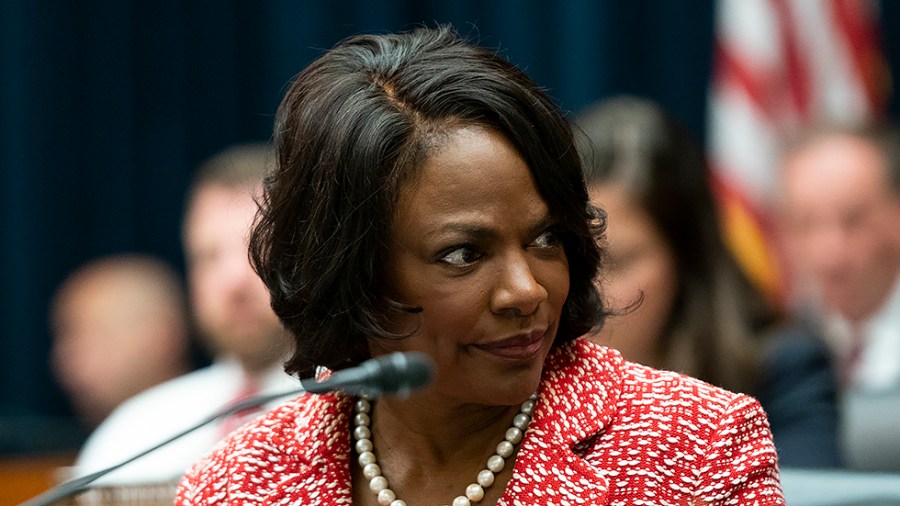 Rep. Val Demings (D-Fla.) arrives for a House Intelligence Committee hearing to discuss worldwide threats on Tuesday, March 8, 2022.