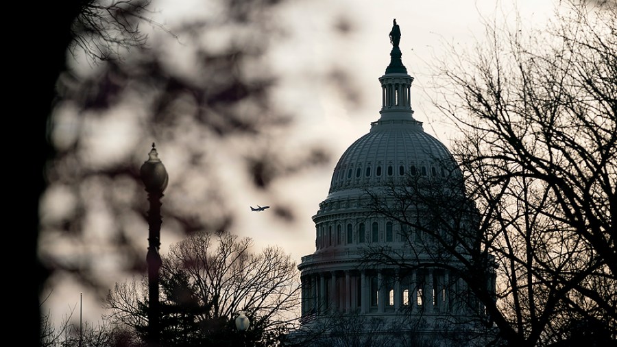 The U.S. Capitol is seen from the Supreme Court on Tuesday, March 8, 2022.