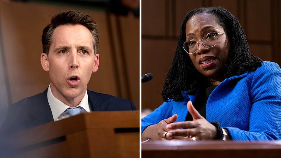 Sen. Josh Hawley (R-Mo.) and Supreme Court nominee Ketanji Brown Jackson