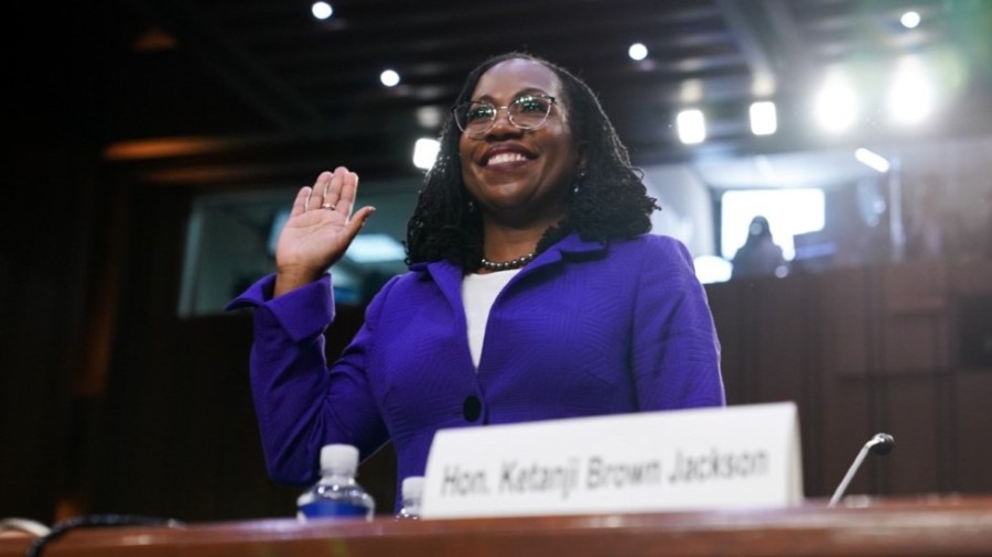 Judge Ketanji Brown Jackson is sworn in on the first day of her Supreme Court confirmation hearings