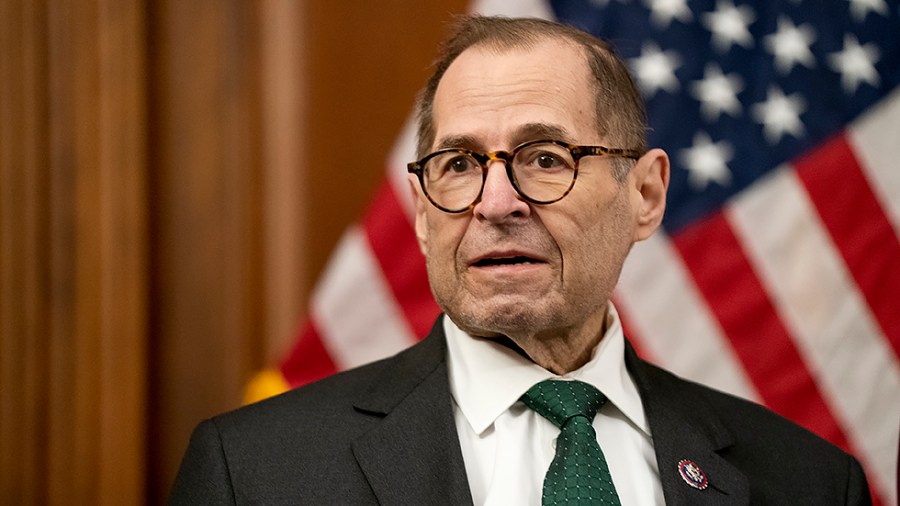 Rep. Jerrold Nadler (D-N.Y.) is seen before an enrollment ceremony for the Ending Forced Arbitration of Sexual Assault and Sexual Harassment Act on Wednesday, March 2, 2022.