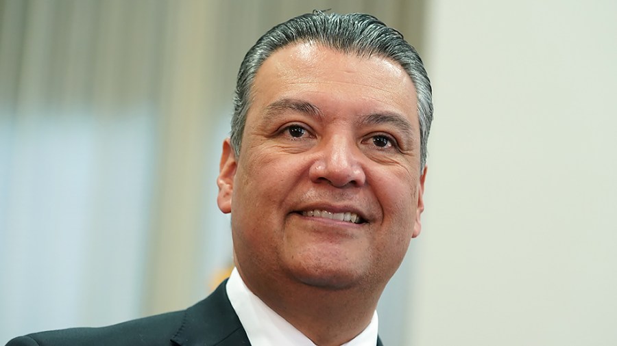 Sen. Alex Padilla (D-Calif.) participates in a photo op with Supreme Court nominee Ketanji Brown Jackson prior to their meeting on Thursday, March 10, 2022.